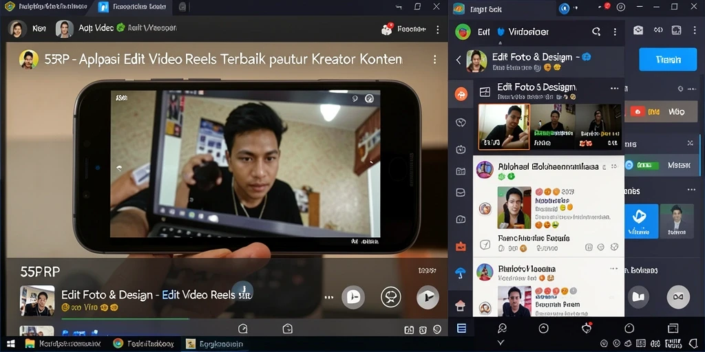 Antarmuka aplikasi 55RP yang menarik dan fungsional untuk Edit Video Reels.