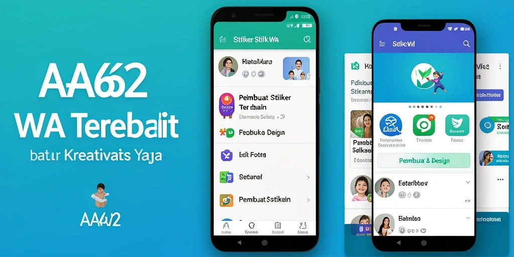 Antarmuka aplikasi AA62 untuk pembuatan stiker WA yang kreatif.