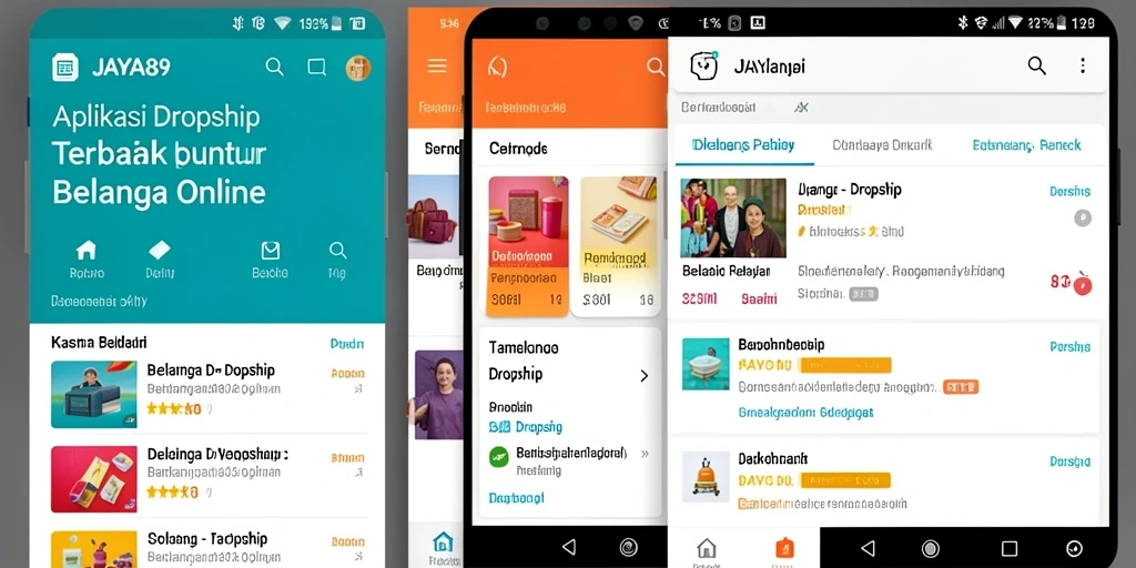 Screenshot aplikasi JAYA89 yang menampilkan fungsi Dropship.