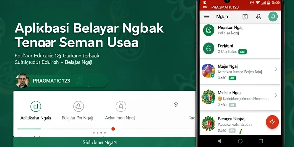 Antarmuka aplikasi PRAGMATIC123 yang interaktif untuk belajar ngaji.