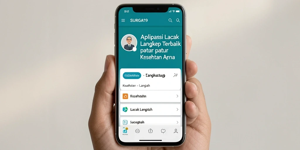 Tampilan antarmuka utama <strong>SURGA19</strong> yang menampilkan statistik langkah harian.