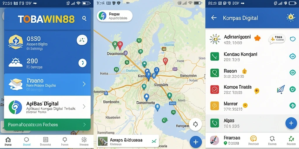 Antarmuka TOBAWIN88 menampilkan fungsi kompas digital yang mudah dipahami.