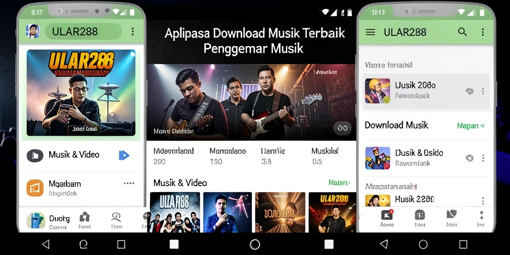 Tampilan antarmuka ULAR288 dengan fitur Download Musik yang intuitif.