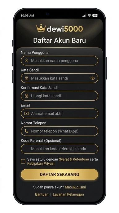 Buat Akun Baru di Dewi5000 dengan Mudah